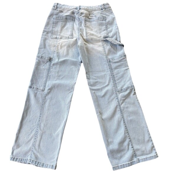Light Wash Carpenter Jeans Wide Leg Utility  Denim Y2K Vintage Style 9/29 - Picture 3 of 6
